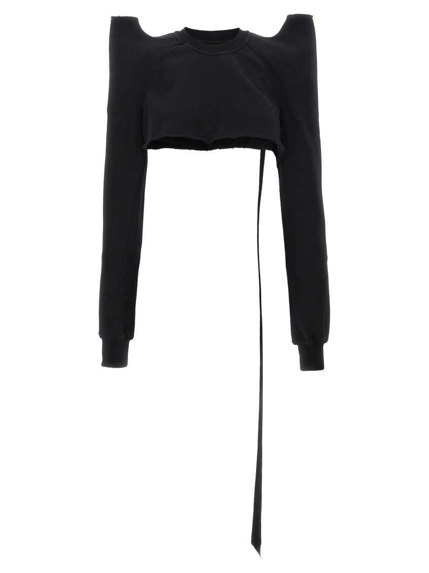 Rick Owens Black Tecsweat Sweatshirt In Black