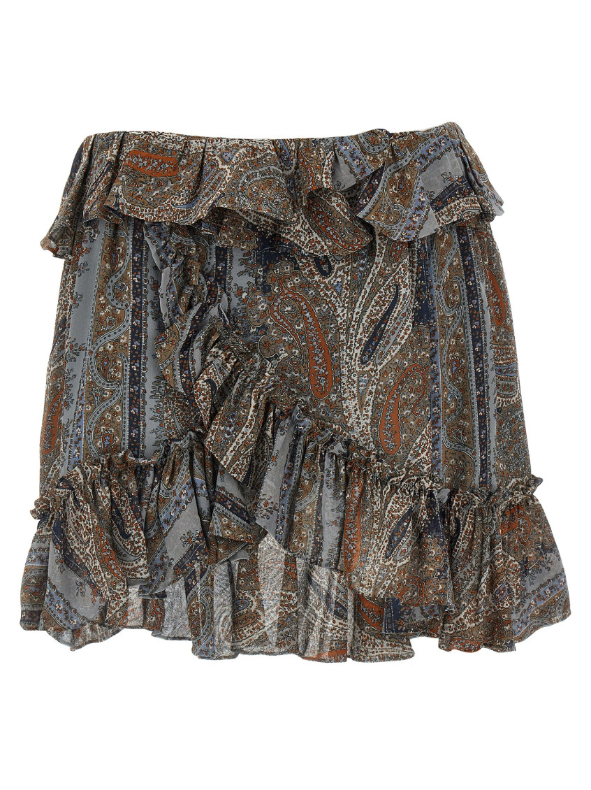 Saint Laurent Minigonna In Georgette Stampato  Donna In Multicolor