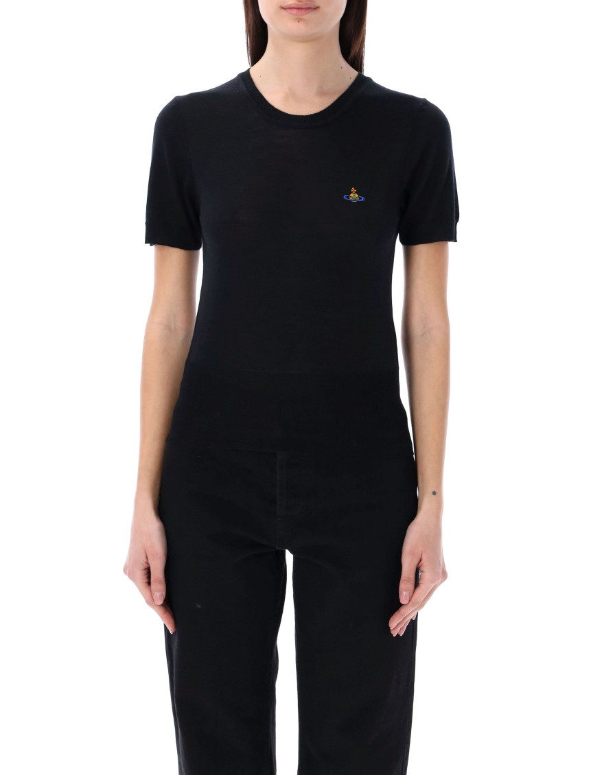 Vivienne Westwood Cotton And Cashmere Blend Top In Black