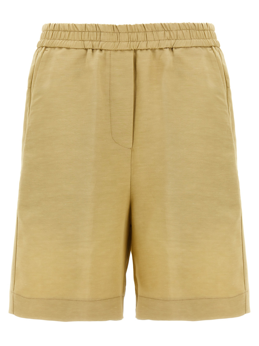 Nude Linen Bermuda Shorts Bermuda And Short Beige In Beige