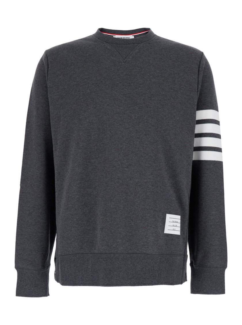 Thom Browne Classic Loopback 4-bar Sweatshirt Gray In Grey