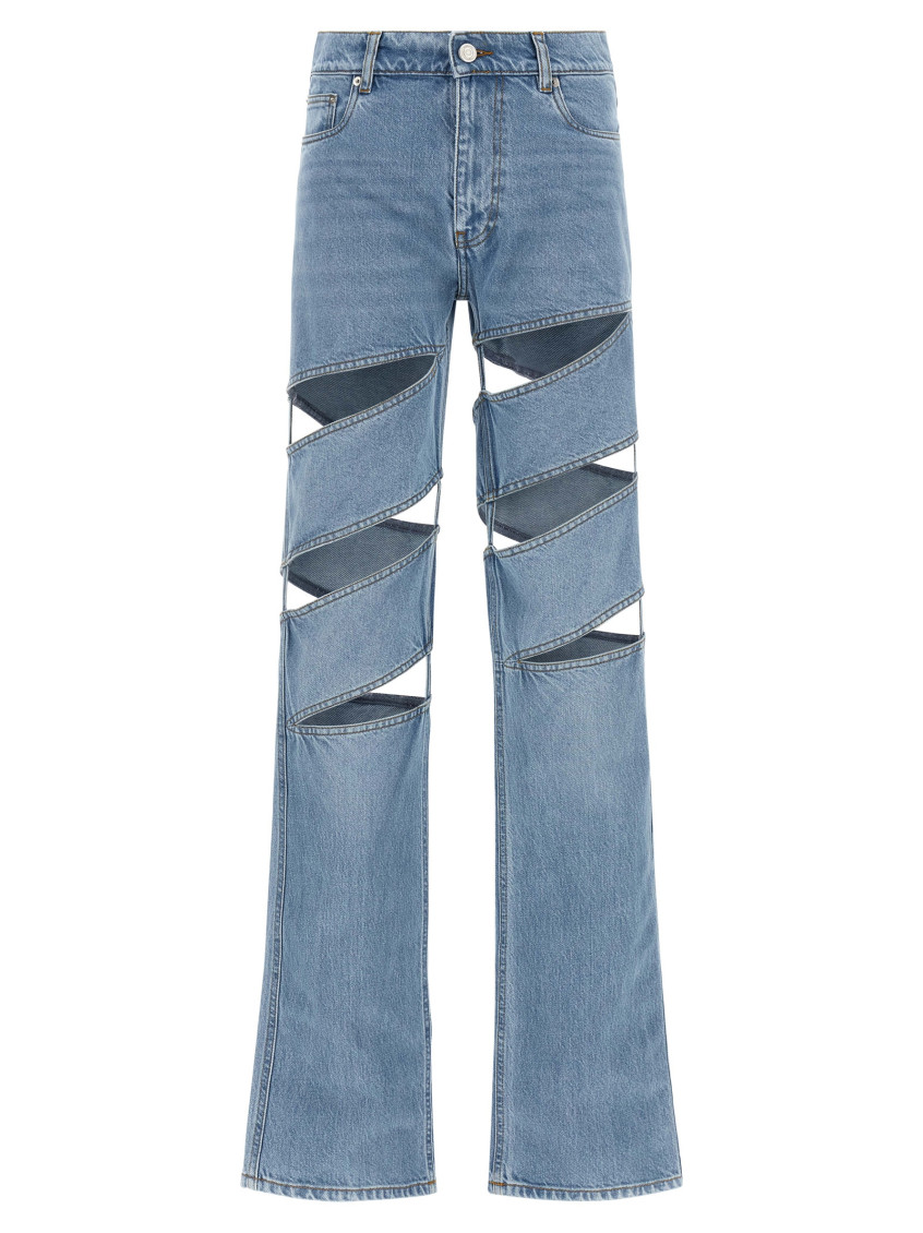 Coperni Light Blue Spiral Jeans