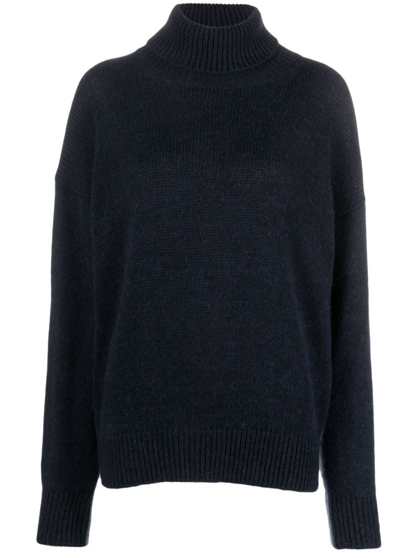 ALYSI NAVY BLUE TURTLENECK SWEATER 