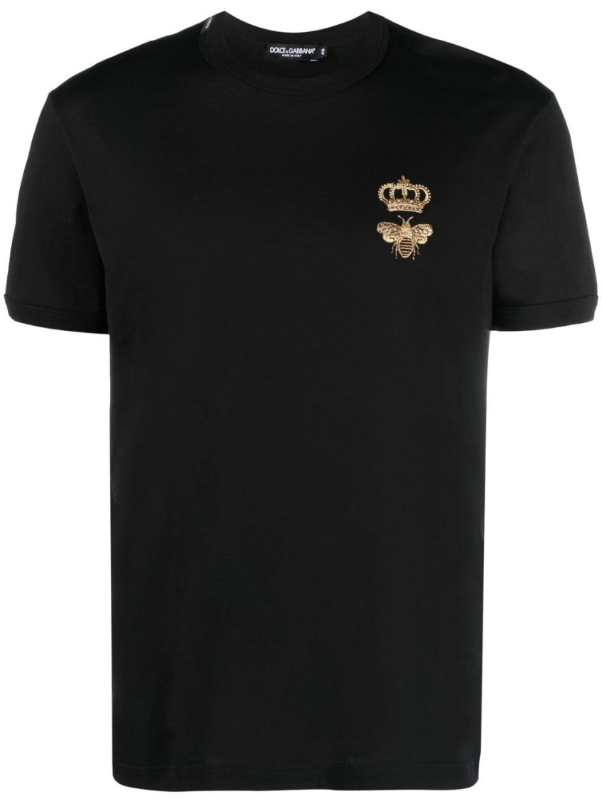 Shop Dolce & Gabbana Black Logo Detail T-shirt