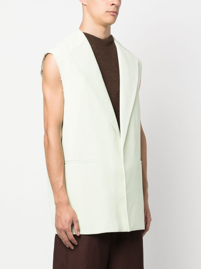 Jil Sander Green Single-breasted vest for Men Online USA at