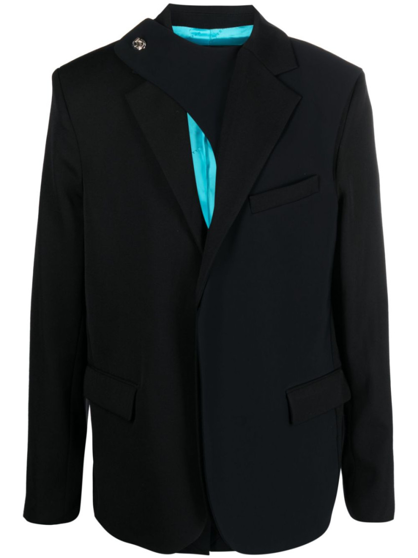 Botter Wool Single-breasted Blazer With Peak Lapels In Black
