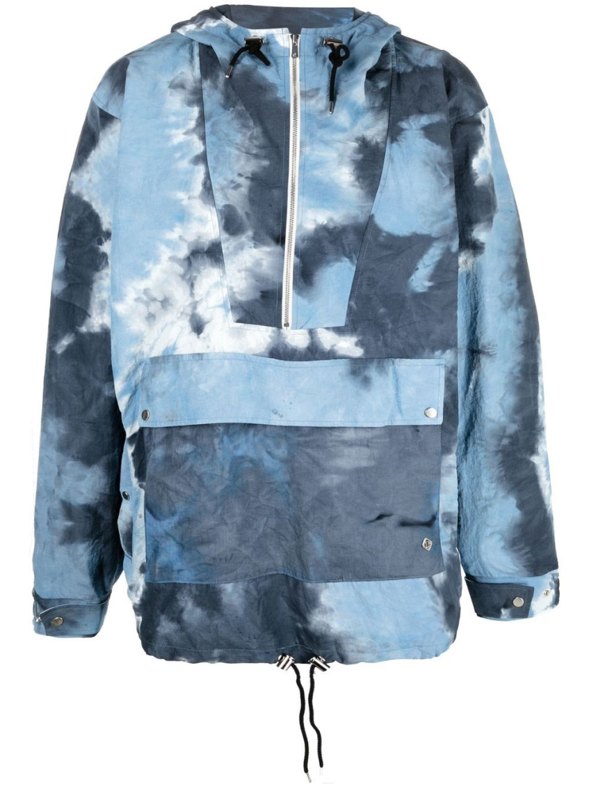 CHILDERN OF THE DISCORDANCE BLUE TIE-DYE PRINT ANORAK JACKET