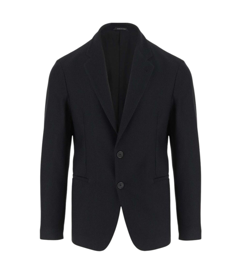 Giorgio Armani Black Jersey Jacket In Black