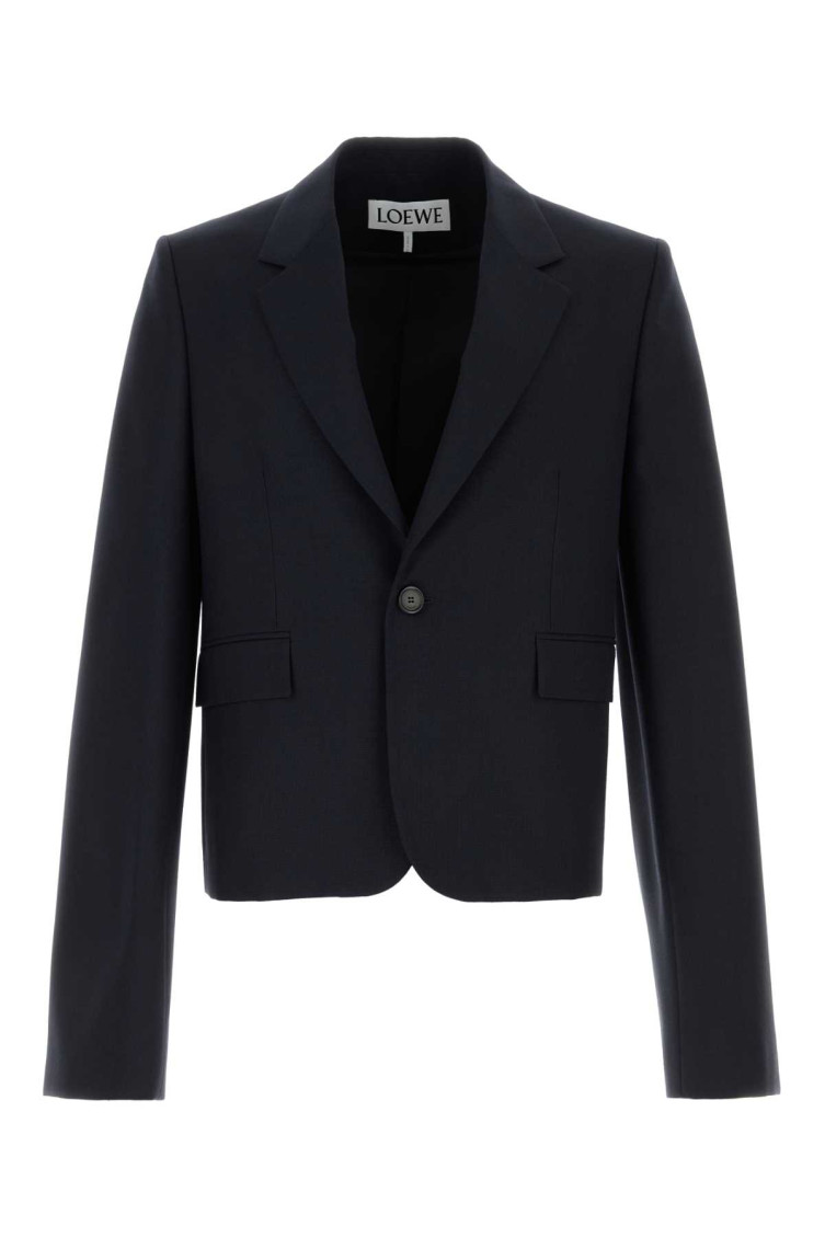 Loewe Navy Blue Wool Blazer In Navy Blue