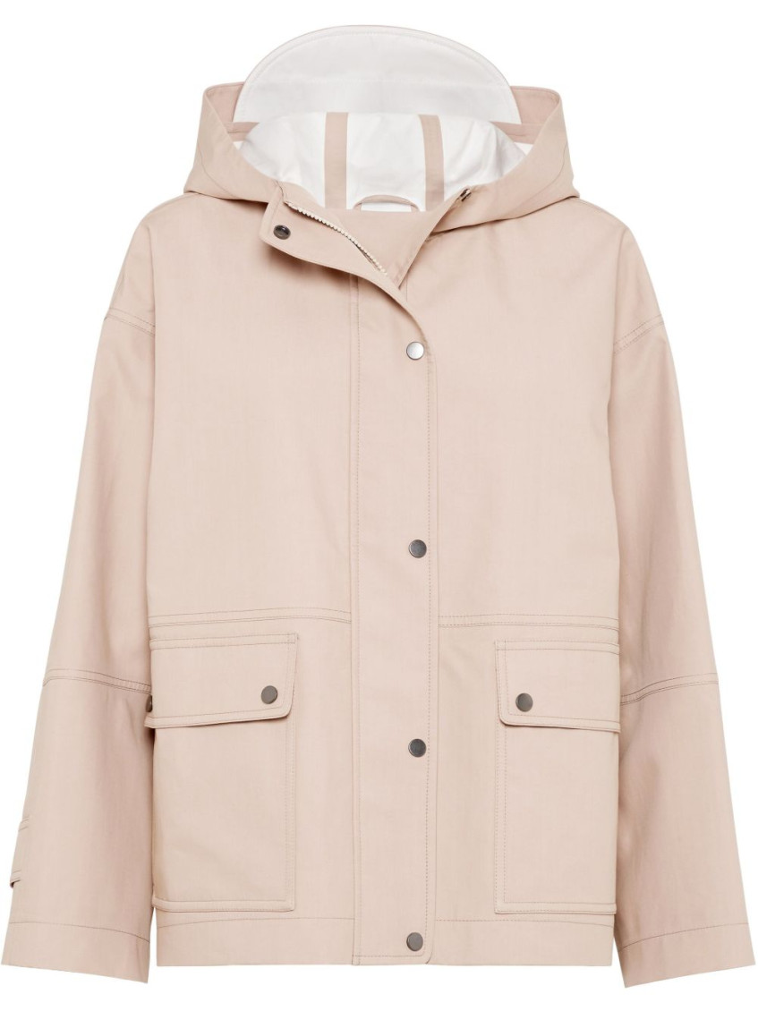 Brunello Cucinelli Women Pink Waterproof Jacket, S Luxury Jackets For Women Darveys In Neutral