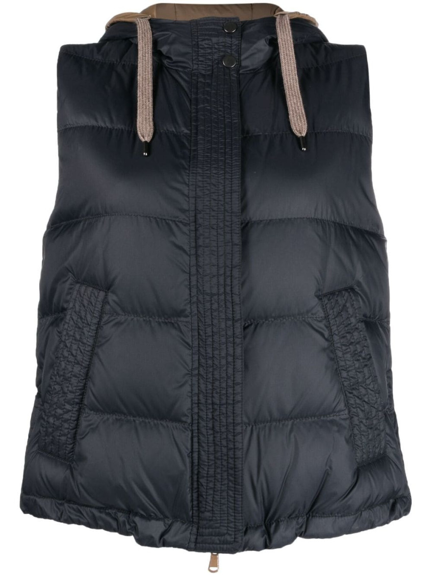 Shop Brunello Cucinelli Dark Grey Padded Jacket