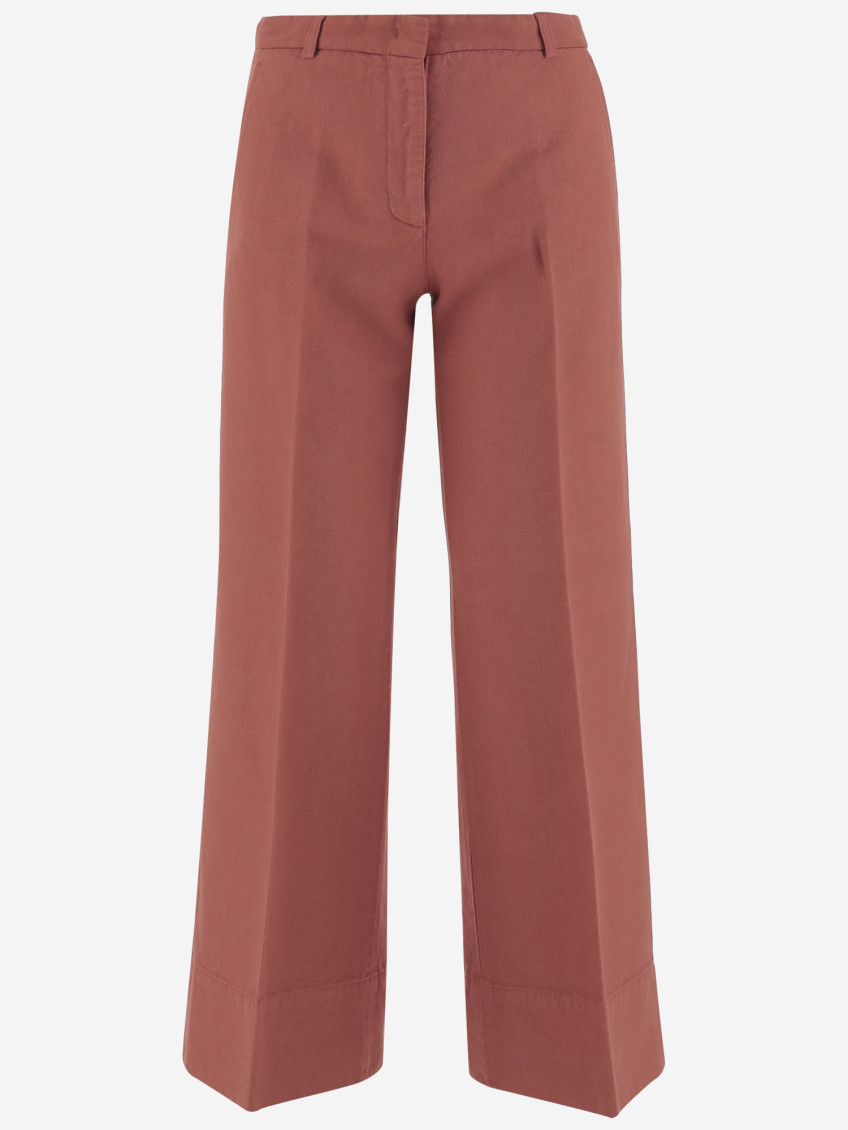 Ql2 Orange Linen And Cotton Pants