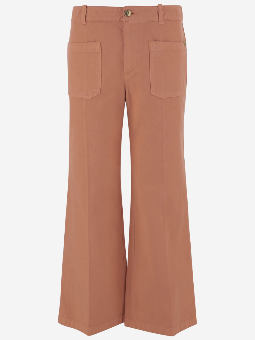 Chloé Coral Cropped Bootcut Pants