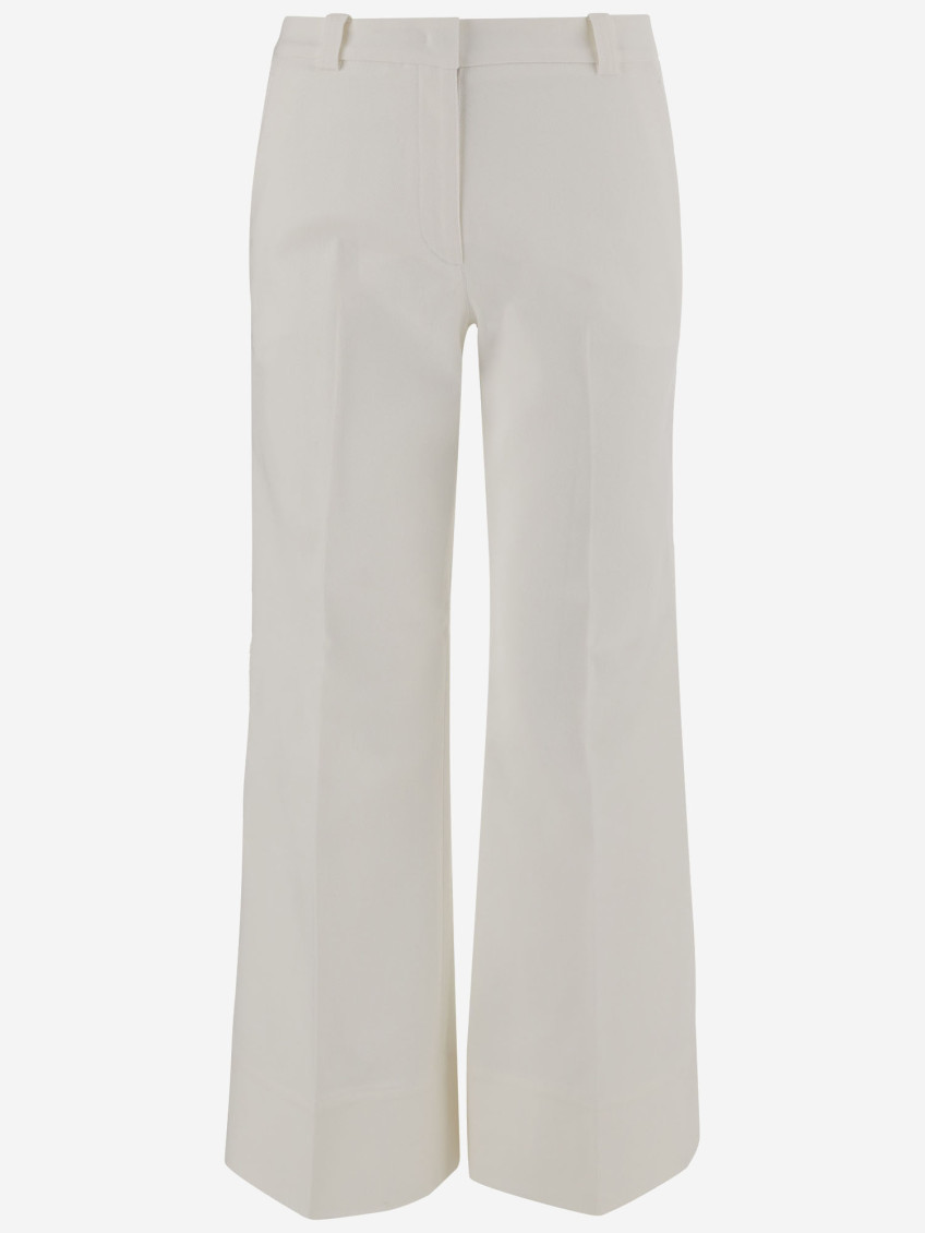 Ql2 White Stretch Cotton Pants