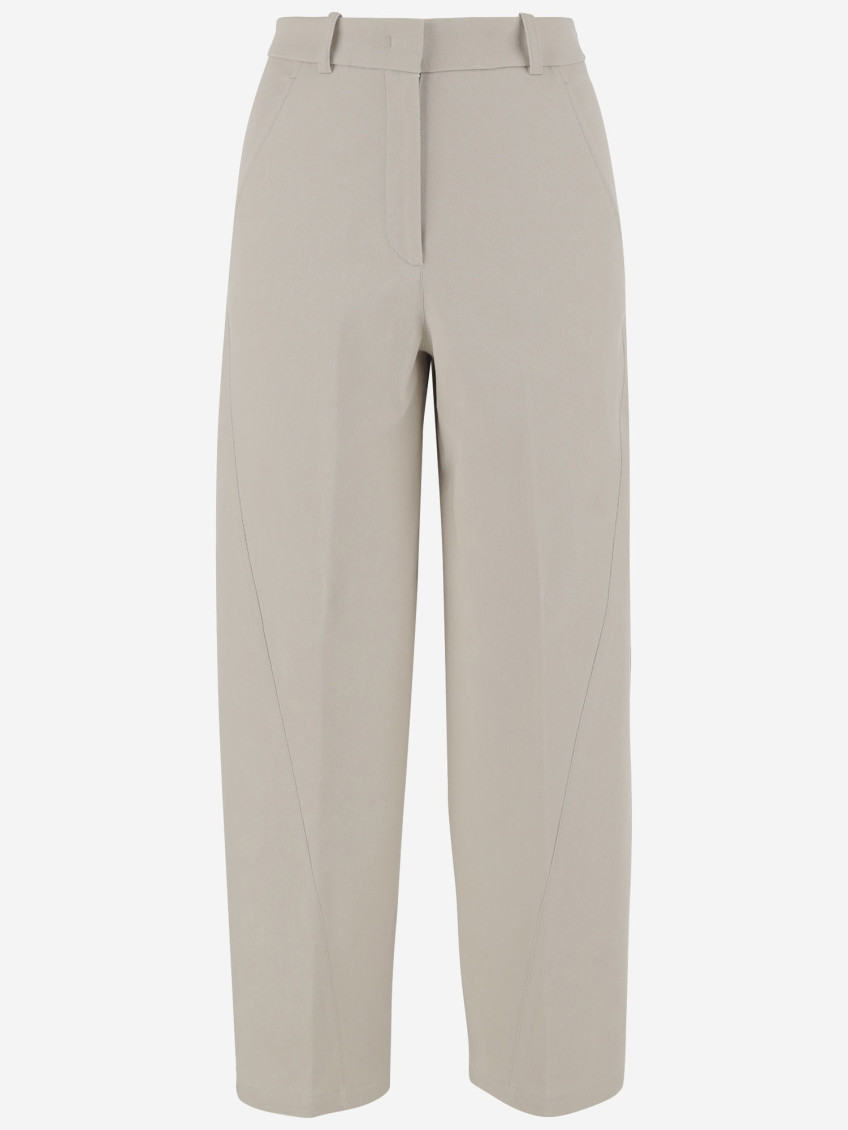 Ql2 Beige Stretch Cotton Pants
