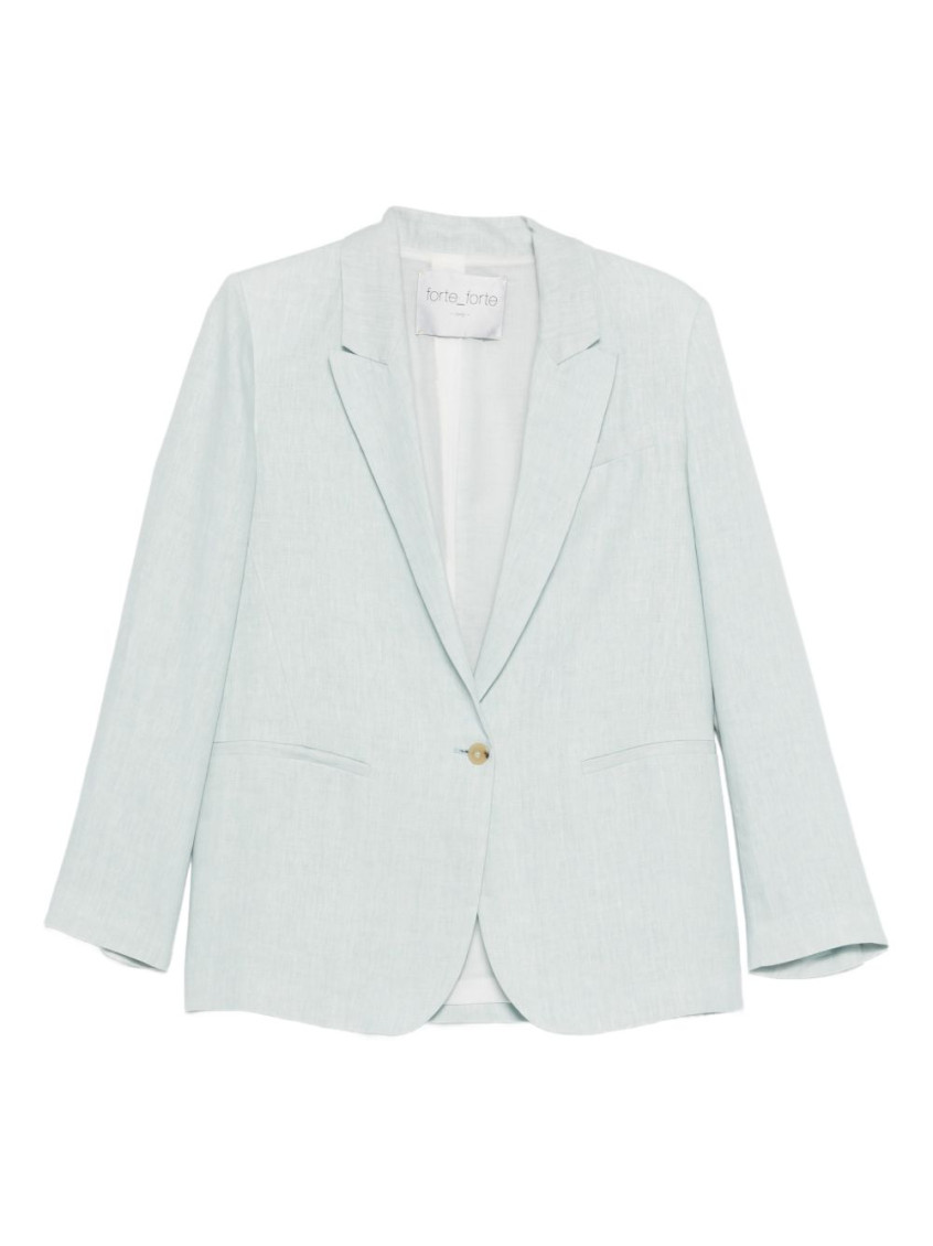 Forte Forte Blue Notched Lapel Blazer In Gray