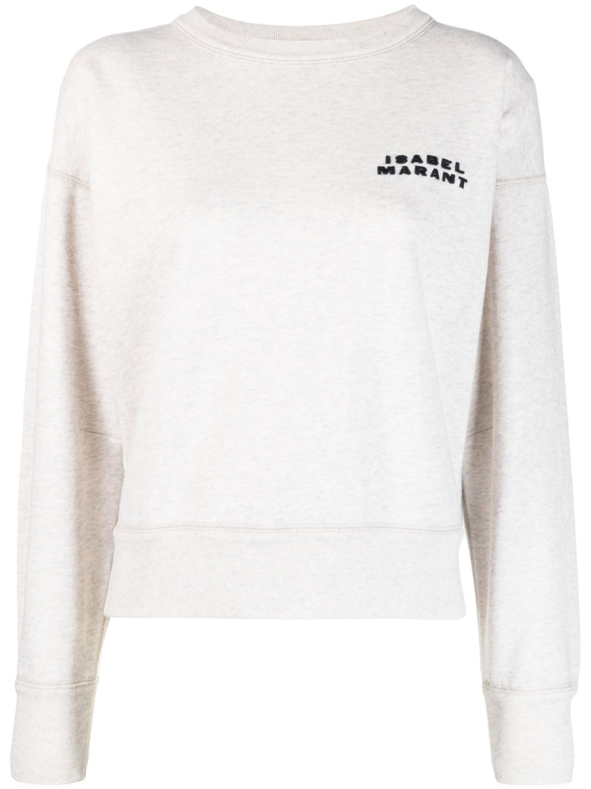 Isabel Marant Shad Cotton Crewneck Sweatshirt In Off White