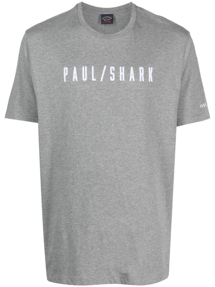 Paul & Shark Crew Neck Lightweight T-shirt In Gray