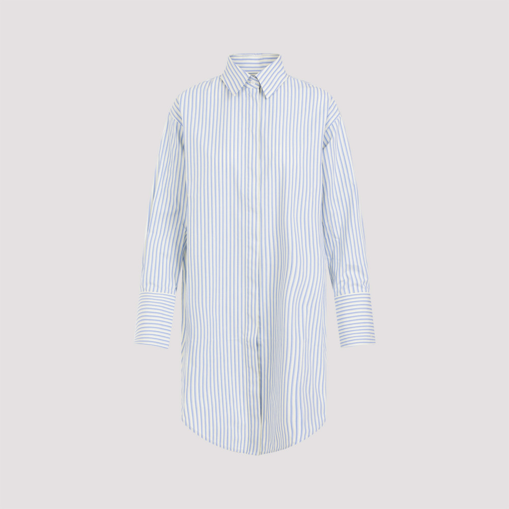Shop Victoria Beckham Light Blue Wrap Front Blouse