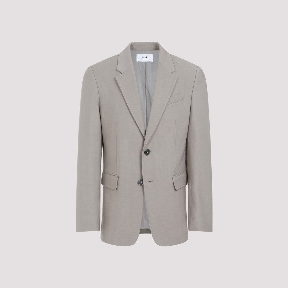 Shop Ami Alexandre Mattiussi Taupe Single Breasted Jacket