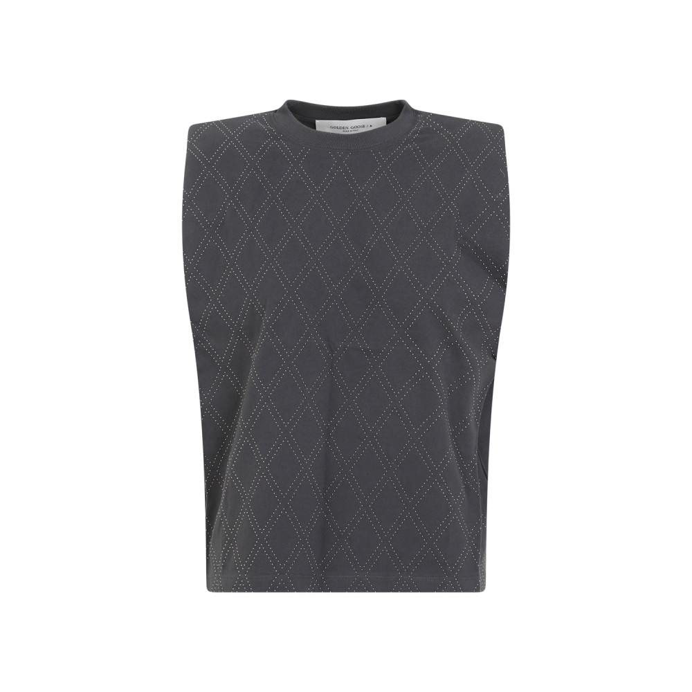 Golden Goose Deluxe Brand Studded Sleeveless T In Grey