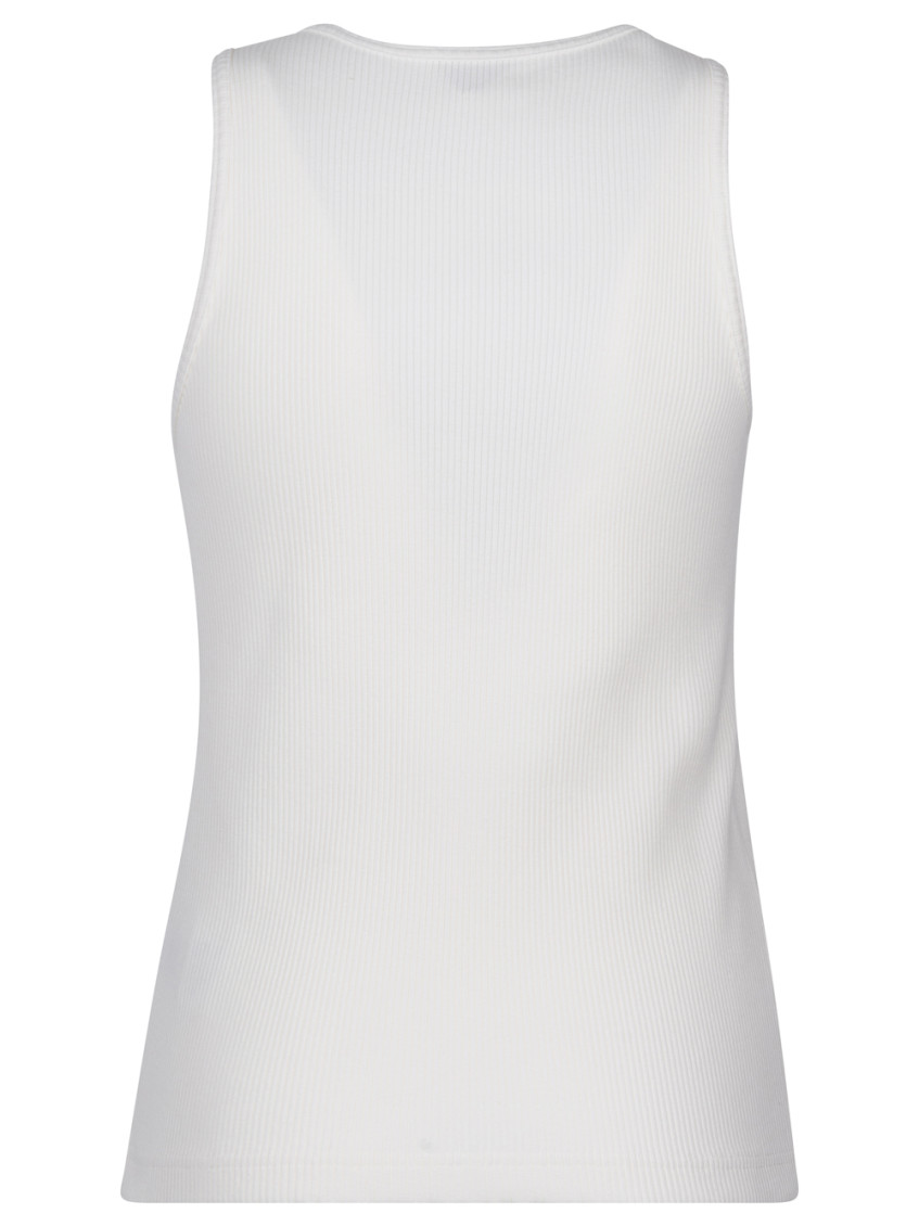 Bottega Veneta Stretch Rib Cotton Tank Top In White