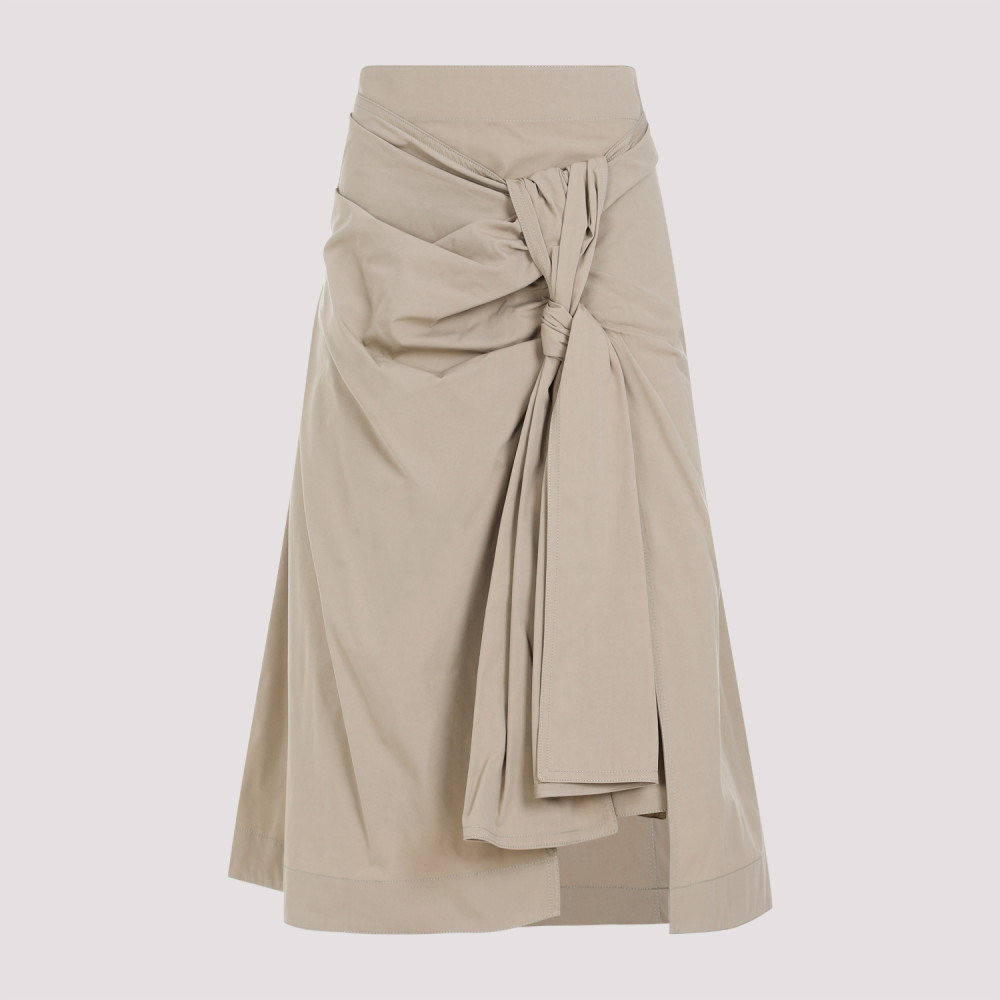 Shop Bottega Veneta Natural Knot Long Skirts