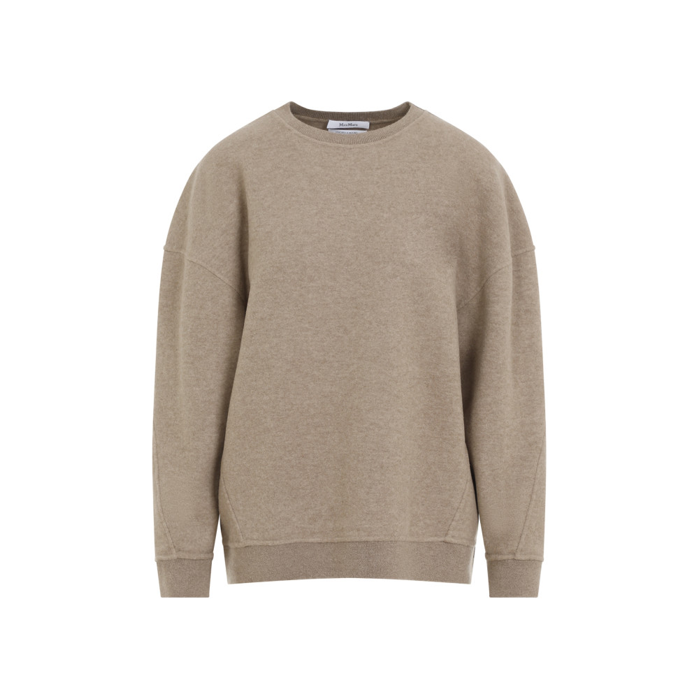Max Mara Beige Sweatshirt In Wool And Cashmere Blend In Beige