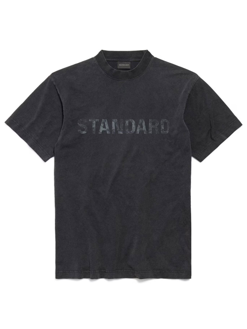 Balenciaga Standard Regular Fit T-shirt In Faded Jersey Clothing In Black