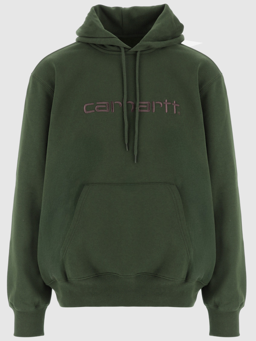 Carhartt Logo-embroidered Hoodie In Green