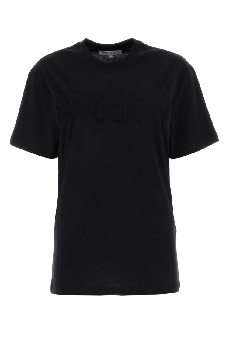 Jw Anderson Logo-embroidered T-shirt In Black