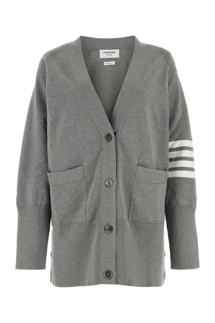 【送料&関税込】Thom Browne Grey Wool Oversize Cardigan Thom Browne Grey wool oversize cardigan for Women Online USA