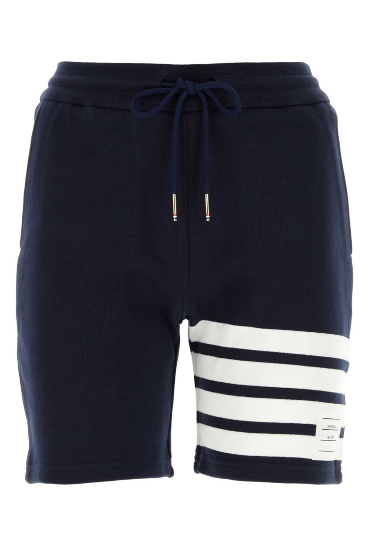 Thom Browne Four-bar Stripe Track Shorts In Navy Blue