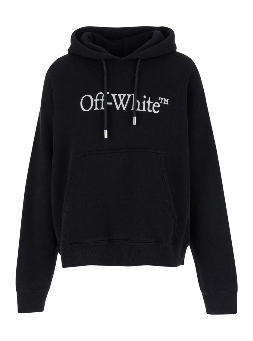 Shop Off-white Blackwhite Logo Print Hoodie