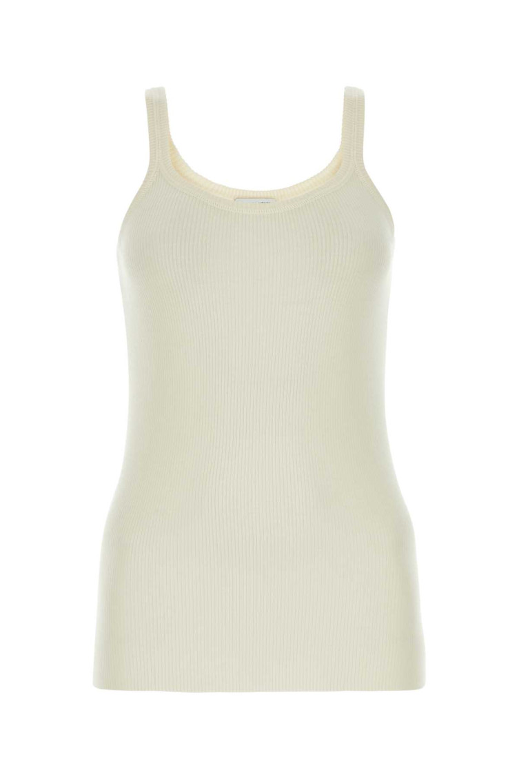 Tシャツ・カットソー BOTTEGA VENETA Ivory Wool Tank Top Bottega Veneta Ivory wool tank top for Women Online USA at