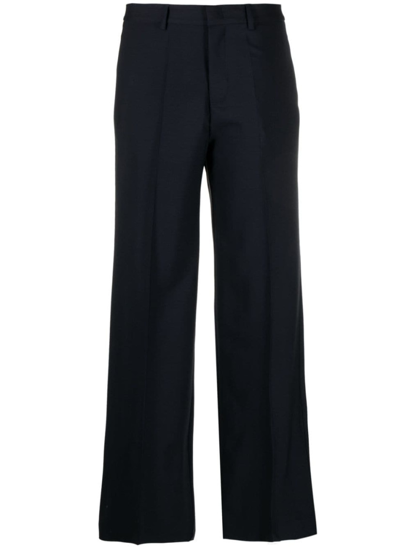 Shop P.a.r.o.s.h Navy Blue Straight Leg Pant