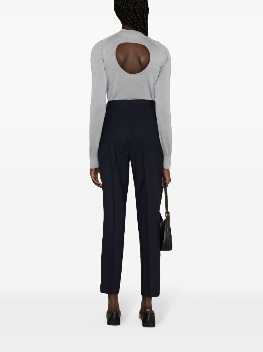 パンツ PAROSH Women Straight Pants D220003XLILIUXY 012 NAVY P.A.R.O.S.H. Liliuxy Tailored Trousers | Blue | FARFETCH AO