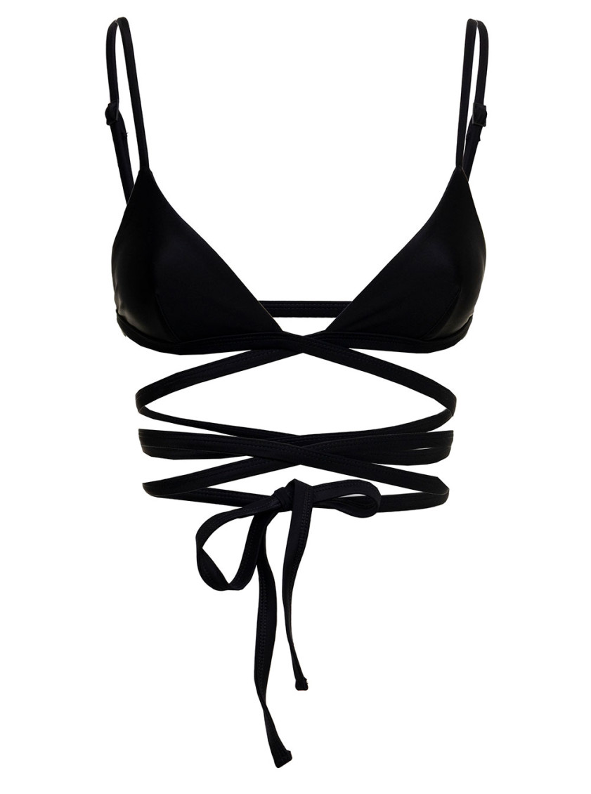 Matteau The Wrap Triangle Bikini Top In Black