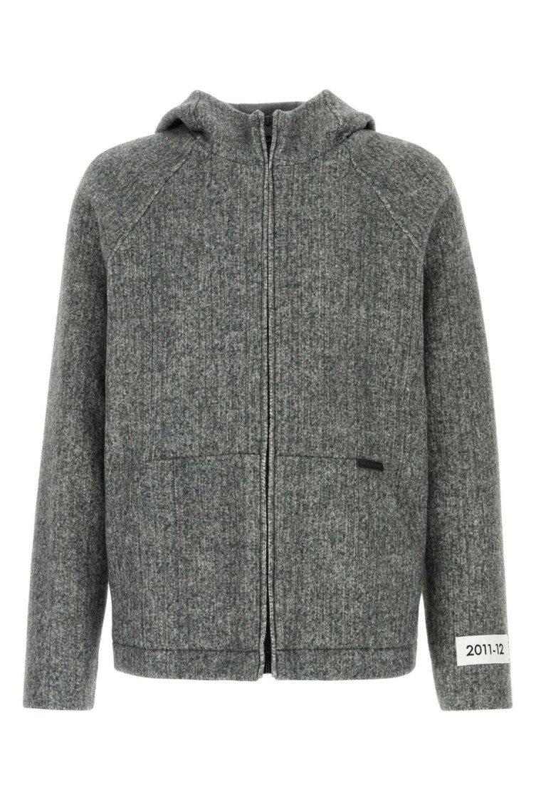 Dolce & Gabbana Melange Grey Acrylic Blend Jacket In Grey