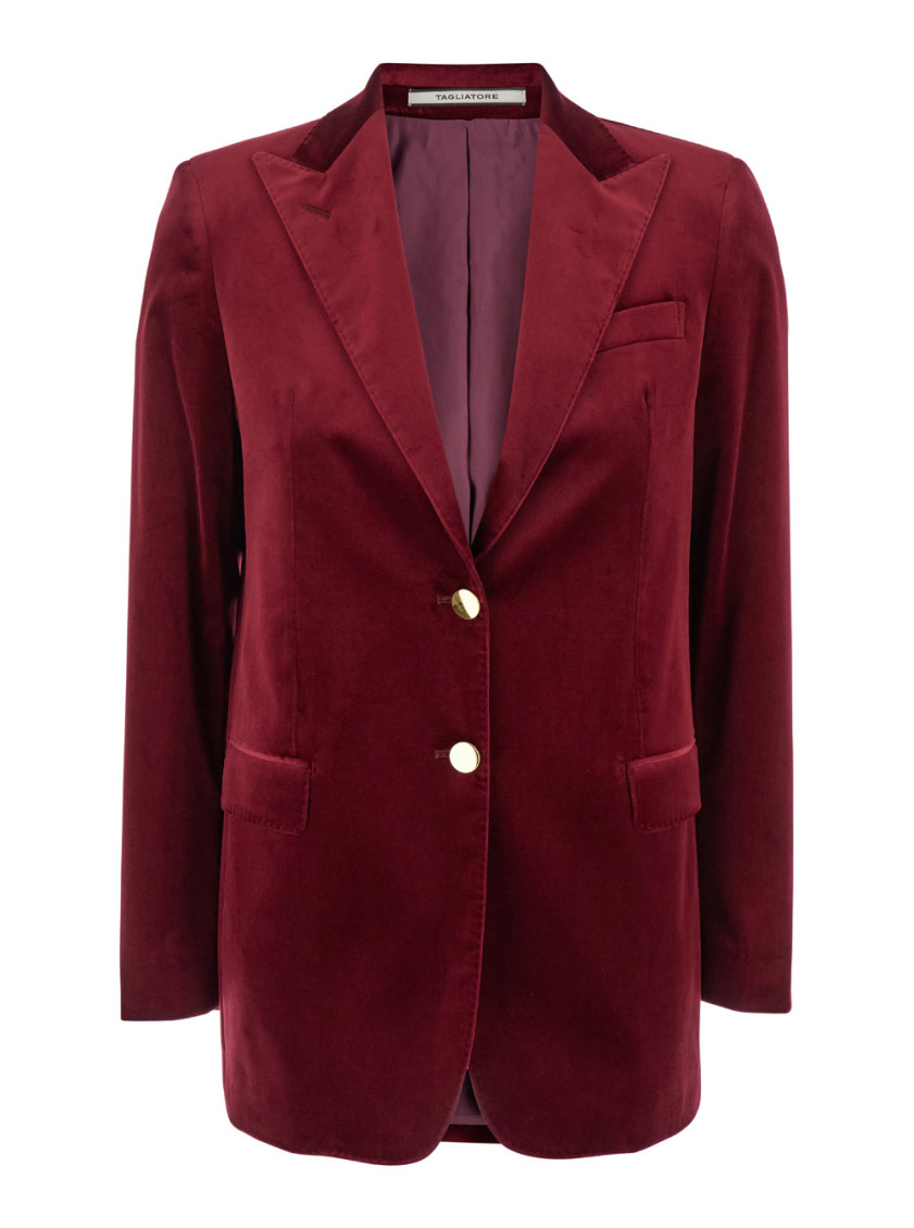 Tagliatore Single Breasted Bertha Blazer In Maroon