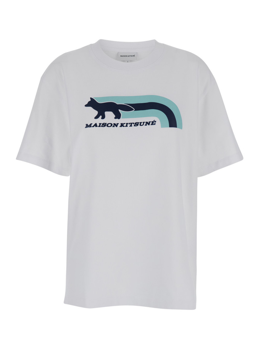 MAISON KITSUNÉ WHITE COTTON T-SHIRT 