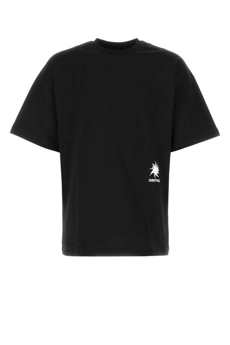 Oamc Photograph Print Crew Neck T-shirt In Black