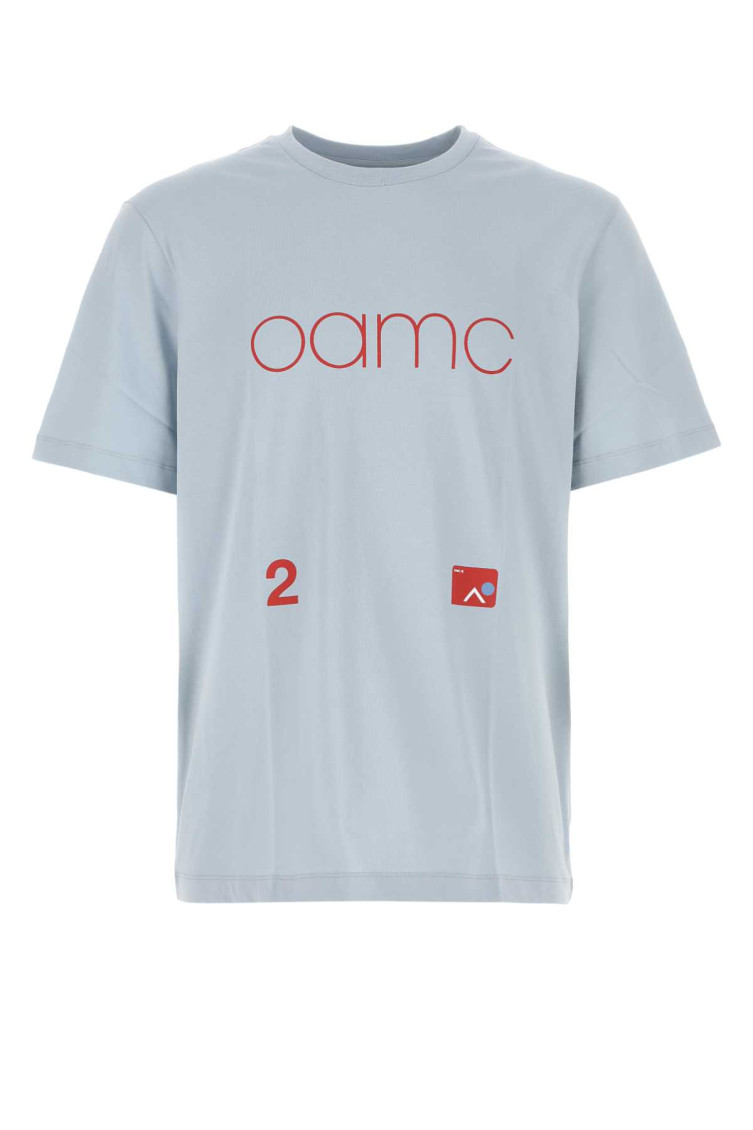 Oamc Light-blue Cotton Oversize T-shirt In Light Blue