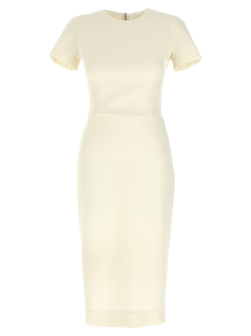 Shop Victoria Beckham White Fitted Dress