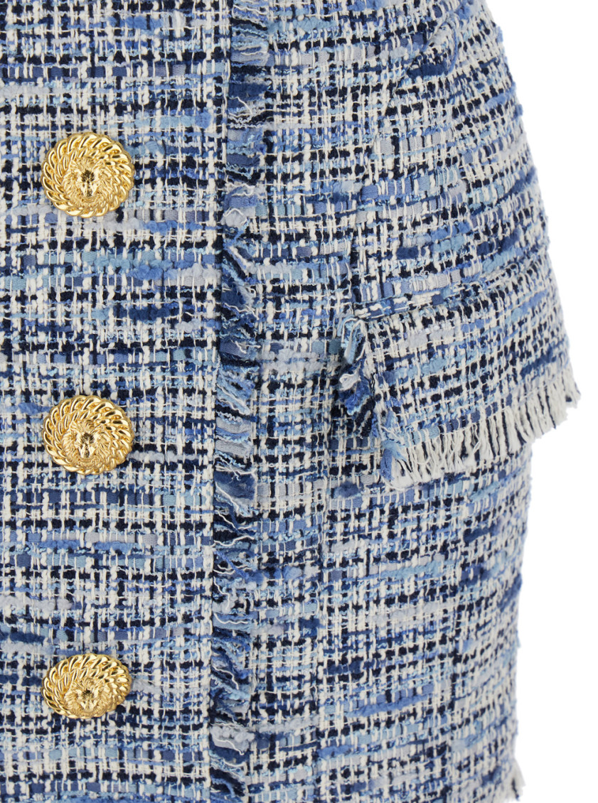Balmain - Short Tweed Dress With straps
