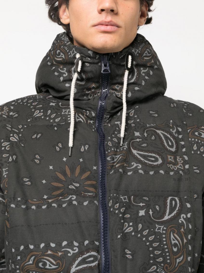 Sacai Grey Bandana Print Jacket for Men Online India at Darveys.com
