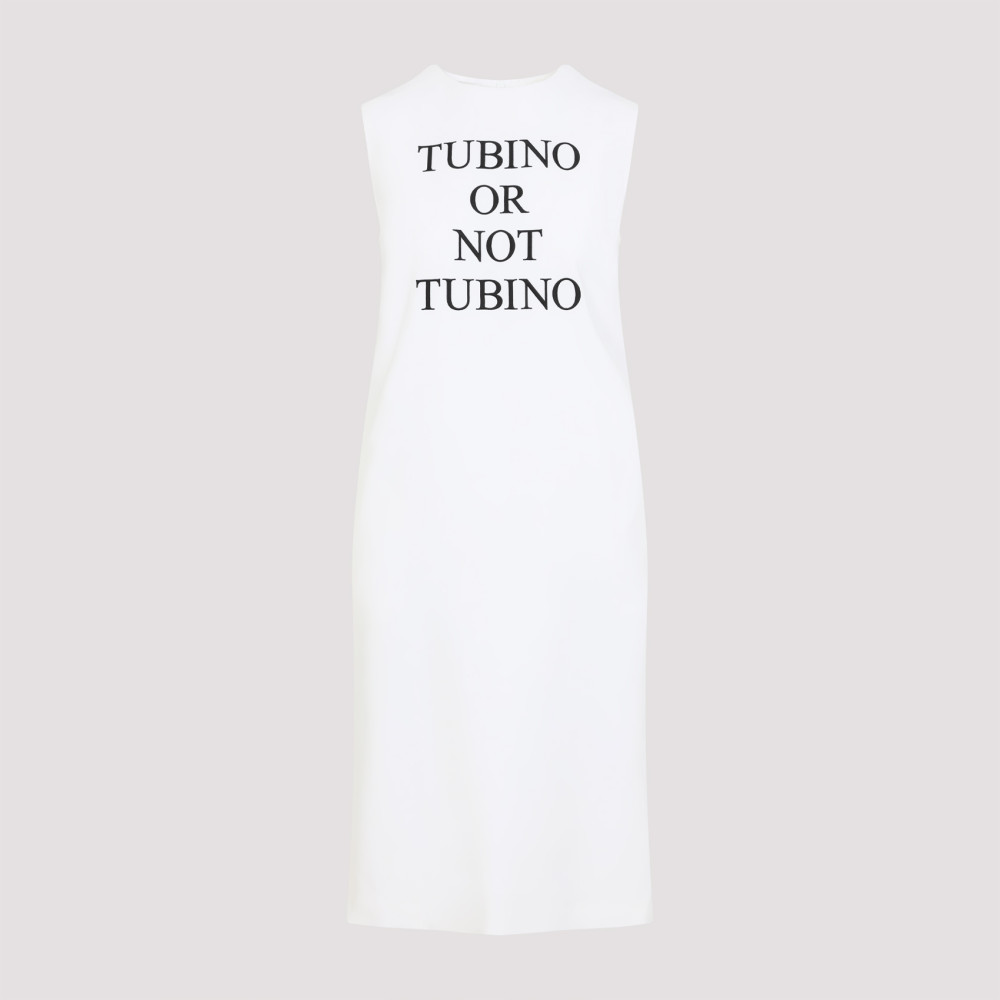 Moschino Slogan-print Midi Dress In White