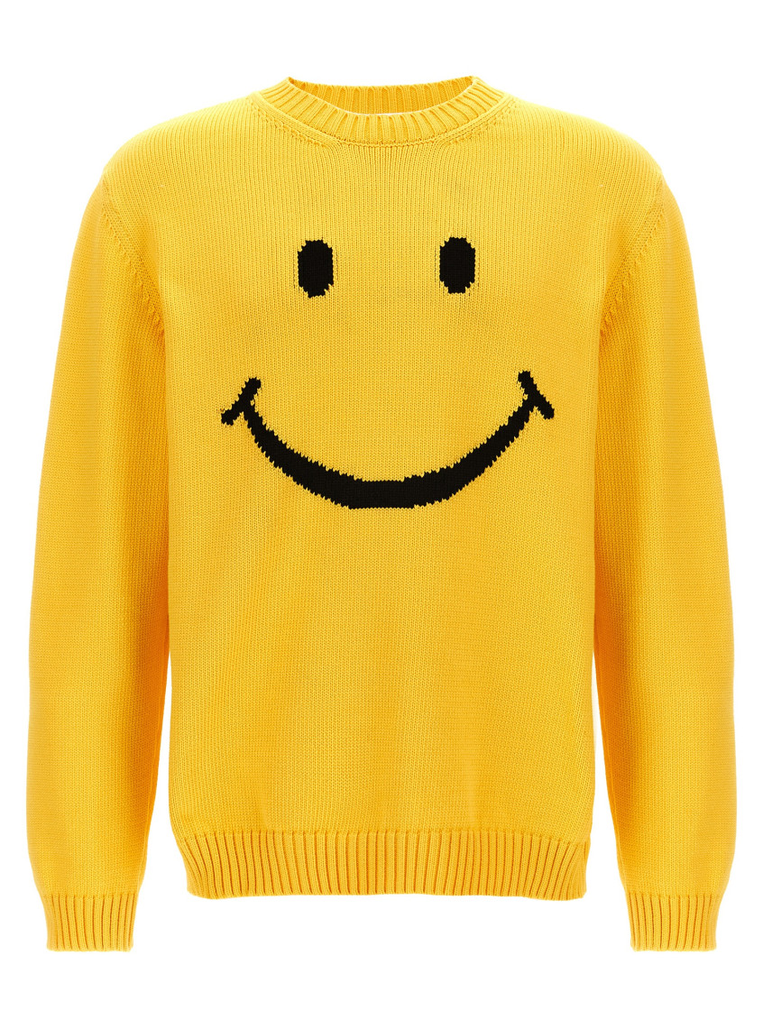 Moschino Men Sweater With Embroidery In Yellow