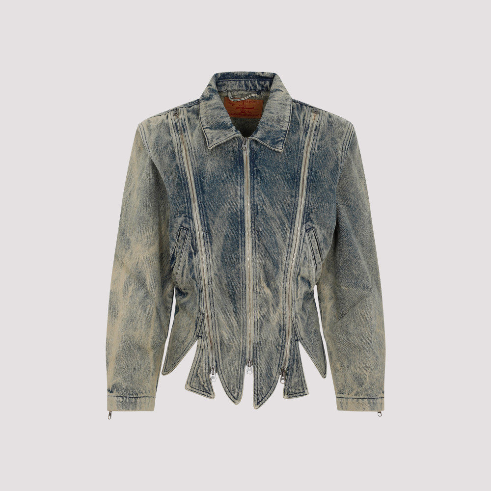 Shop Y/project Beige Vintage Tudor Zip Denim Jacket