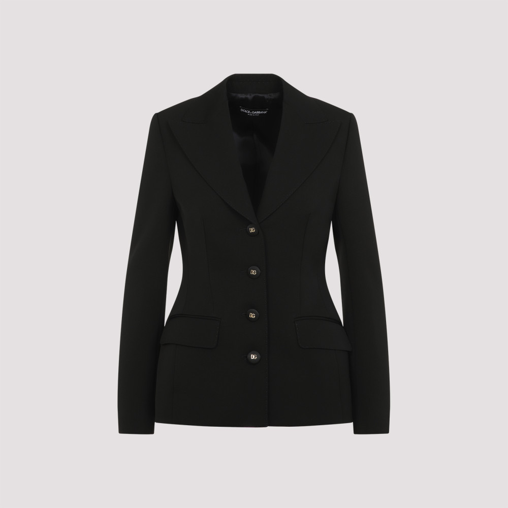 Dolce & Gabbana Single-breasted Virgin Wool Blazer In Black